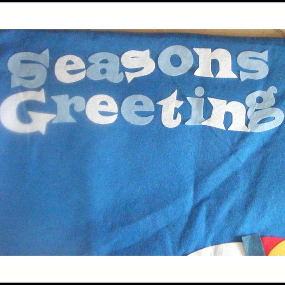 Large Felt Seasons Greetings Holiday Christmas Bag - Picture 4 of 5